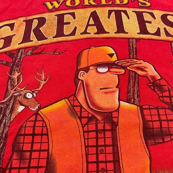 Vintage 90s World's Greatest Hunter Funny Humor 1990s Graphic Tee Top Shirt - Picture 3 of 8